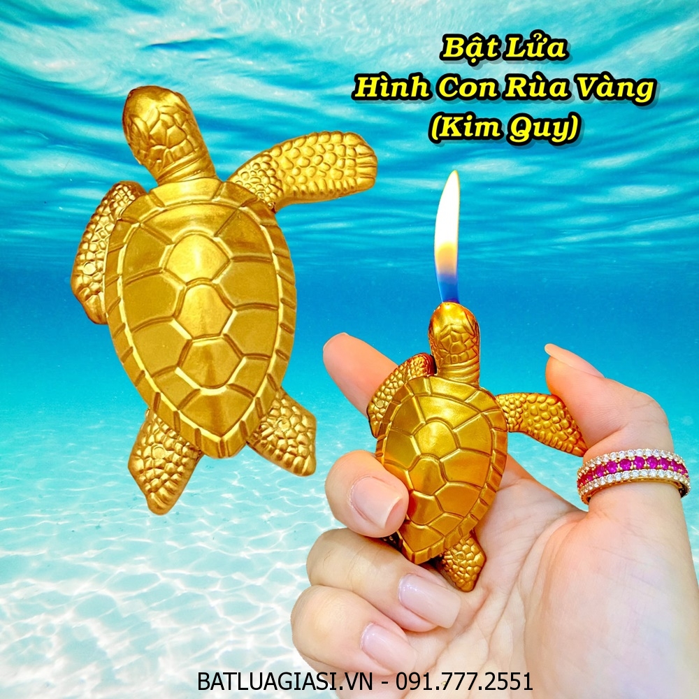 BẬT LỬA HÌNH CON RÙA VÀNG (KIM QUY) - (XÀI GAS)
