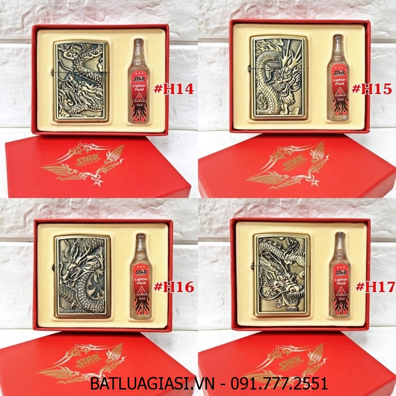 BẬT LỬA ZIPPO HÌNH NỔI CÁC KIỂU (CÓ HỘP VÀ XĂNG)