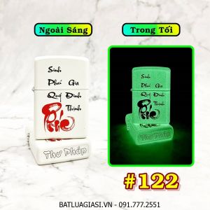 BẬT LỬA ZIPPO CHỮ PHÚC THƯ PHÁP "PHÚC SINH PHÚ QUÝ GIA ĐÌNH THỊNH" (DẠ QUANG HÚT ÁNH SÁNG) - (XÀI XĂNG) #122
