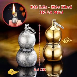 BẬT LỬA XĂNG ĐÁ MÓC KHÓA HỒ LÔ MINI (KIM LOẠI) - (XÀI XĂNG)