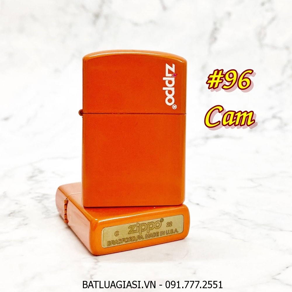 BẬT LỬA ZIPPO SƠN TĨNH ĐIỆN NHIỀU MÀU (CÓ MỘC ĐÁY) - (XÀI XĂNG) #96 CAM