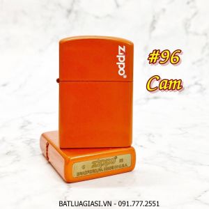 BẬT LỬA ZIPPO SƠN TĨNH ĐIỆN NHIỀU MÀU (CÓ MỘC ĐÁY) - (XÀI XĂNG) #96 CAM