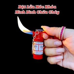 BẬT LỬA MÓC KHÓA HÌNH BÌNH CHỮA CHÁY (KIM LOẠI) - (XÀI GAS)