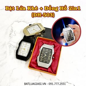 BẬT LỬA KHÈ - ĐỒNG HỒ 2IN1 DH-503 (CÓ HỘP) - (XÀI GAS)