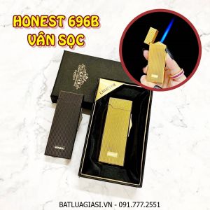 BẬT LỬA KHÈ HONEST 696B VÂN SỌC (CÓ HỘP) - (XÀI GAS)
