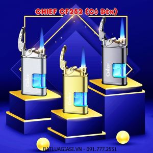 BẬT LỬA KHÈ GAS LỘ THIÊN CHIEF BÚNG TAY ĐÁNH LỬA CF252 - LỬA ĐÈN (CÓ ĐÈN LED NHẤP NHÁY) - (XÀI GAS)