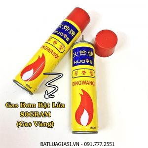 GAS BƠM BẬT LỬA 80GAM (GAS VÀNG NHỎ)