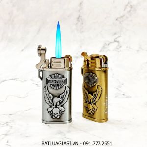 BẬT LỬA KHÈ GAS ĐÁ RÃNH TAY CHIEF CF220D HÌNH ĐẠI BÀNG LOGO "HARLEY-DAVIDSON" (KIM LOẠI) - (XÀI GAS)