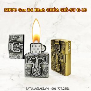 BẬT LỬA ZIPPO GAS ĐÁ HÌNH CHÚA GIÊ-SU G-19 - (XÀI GAS)